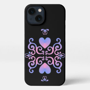Rainbow Heart en Lily iPhone 13 Hoesje