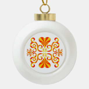 Rainbow Heart en Lily Keramische Bal Ornament