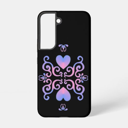 Rainbow Heart en Lily Samsung Galaxy Hoesje (Achterkant)