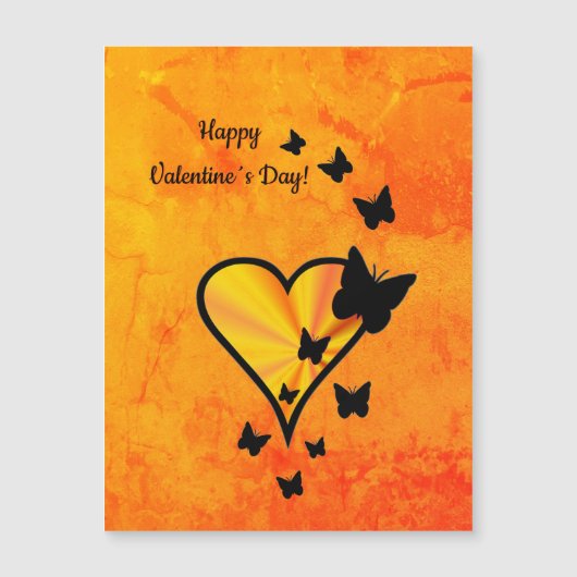 Rainbow Heart en Vlinder Magnetische Kaart (Voorkant)
