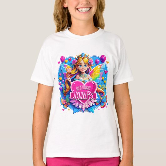 Rainbow Heart Fairy Magic Art, Verjaardagscadeaus  T-shirt (Voorkant)