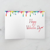 Rainbow Heart Feestdagen Kaart (Binnen)