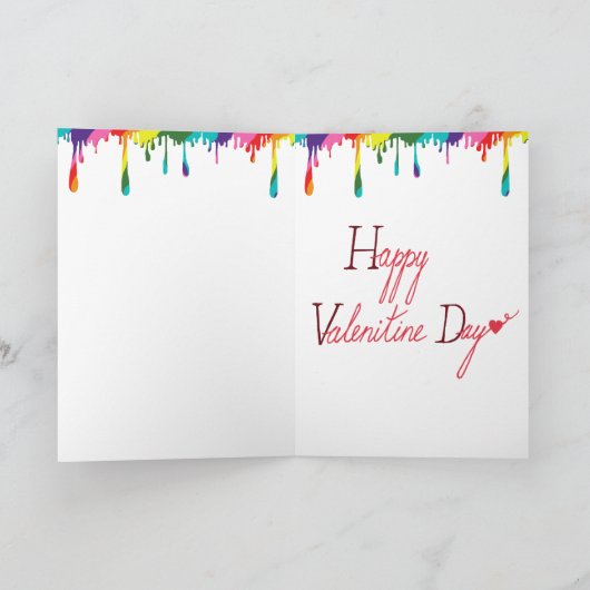 Rainbow Heart Feestdagen Kaart (Binnen)