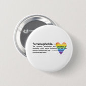 Rainbow Heart Femmephobia Button (Voorkant /achterkant)