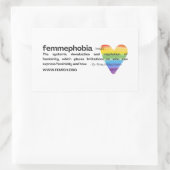 Rainbow Heart FEMMEPHOBIA-Sticker Rechthoekige Sticker (Tas)