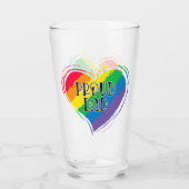 Rainbow Heart Flag Proud Dad LGBT Gay Pride Month Glas (Achterkant)