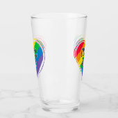 Rainbow Heart Flag Proud Dad LGBT Gay Pride Month Glas (Links)