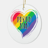 Rainbow Heart Flag Proud Dad LGBT Gay Pride Month Keramisch Ornament (Links)