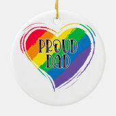 Rainbow Heart Flag Proud Dad LGBT Gay Pride Month Keramisch Ornament (Achterkant)