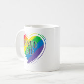 Rainbow Heart Flag Proud Dad LGBT Gay Pride Month Koffiemok (Voorkant links)