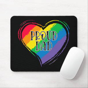 Rainbow Heart Flag Proud Dad LGBT Gay Pride Month Muismat