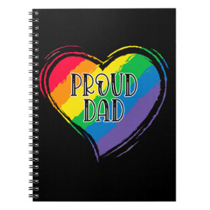Rainbow Heart Flag Proud Dad LGBT Gay Pride Month Notitieboek
