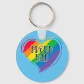 Rainbow Heart Flag Proud Dad LGBT Gay Pride Month Sleutelhanger (Voorkant)