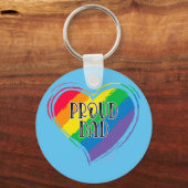 Rainbow Heart Flag Proud Dad LGBT Gay Pride Month Sleutelhanger (Voorkant)