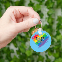 Rainbow Heart Flag Proud Dad LGBT Gay Pride Month Sleutelhanger