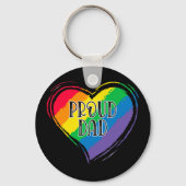 Rainbow Heart Flag Proud Dad LGBT Gay Pride Month Sleutelhanger (Voorkant)