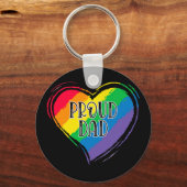 Rainbow Heart Flag Proud Dad LGBT Gay Pride Month Sleutelhanger (Voorkant)