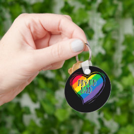 Rainbow Heart Flag Proud Dad LGBT Gay Pride Month Sleutelhanger