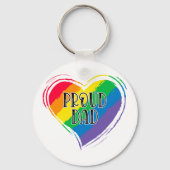 Rainbow Heart Flag Proud Dad LGBT Gay Pride Month Sleutelhanger (Achterkant)