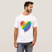 Rainbow Heart Flag Proud Dad LGBT Gay Pride Month T-shirt (Voorkant volledig)
