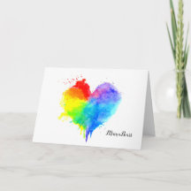 Rainbow Heart Folded Note Kaart