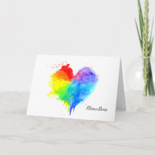 Rainbow Heart Folded Note Kaart