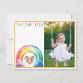 Rainbow Heart-foto bedankt met wolken (Voorkant)