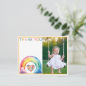 Rainbow Heart-foto bedankt met wolken (Staand voorkant)