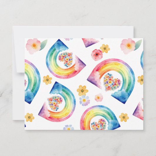 Rainbow Heart-foto bedankt met wolken (Achterkant)