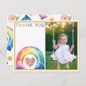 Rainbow Heart-foto bedankt met wolken (Voorkant / Achterkant)