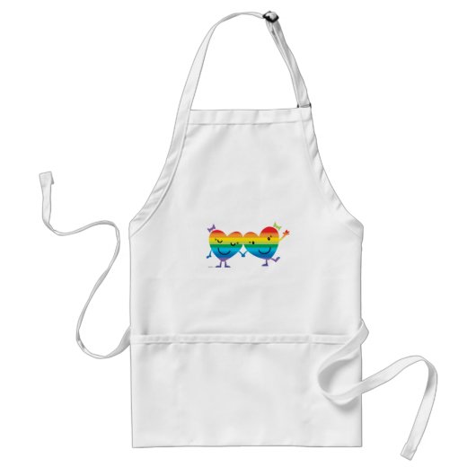 Rainbow Heart Gals Standaard Schort (Voorkant)