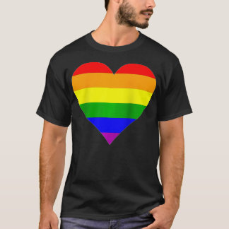 Rainbow Heart Gay Pride Flag LGBTQ T-shirt