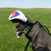 Rainbow Heart, gepersonaliseerd Golfheadcover (Insitu)
