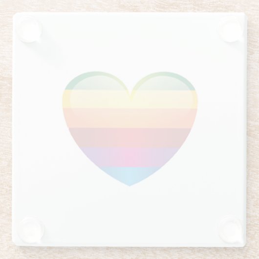 Rainbow Heart Glazen Onderzetter (Achterkant)