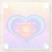 Rainbow Heart Glazen Onderzetter (Achterkant)