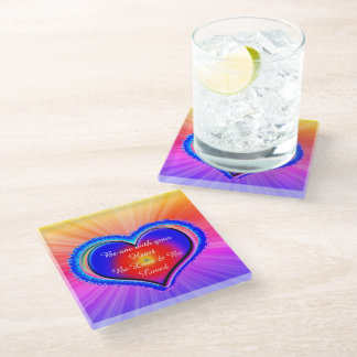 Rainbow Heart Glazen Onderzetter