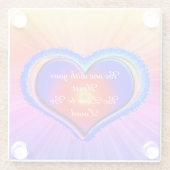 Rainbow Heart Glazen Onderzetter (Achterkant)