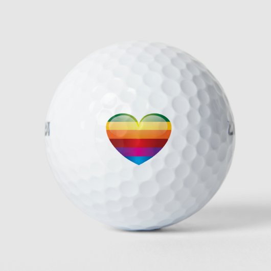 Rainbow Heart Golfballen (Voorkant)