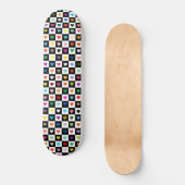 Rainbow Heart Grid Pattern Persoonlijk Skateboard (Voorkant)