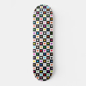 Rainbow Heart Grid Pattern Persoonlijk Skateboard (Voorkant)