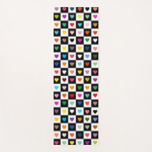 Rainbow Heart Grid Pattern Yogamat (Voorkant)