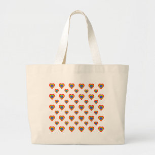 Rainbow Heart Grote Tote Bag