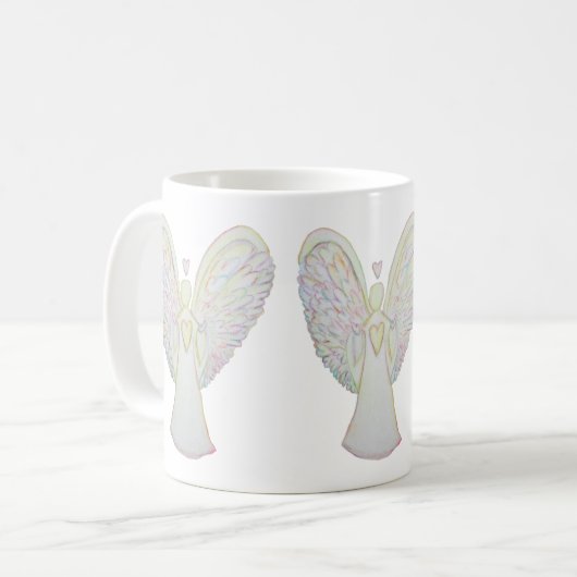 Rainbow Heart Guardian Angel Coffee Cup of Mok (Voorkant links)