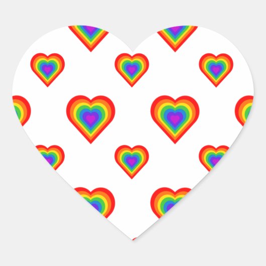 Rainbow Heart Hart Sticker (Voorkant)