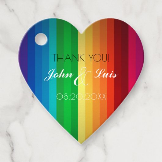 Rainbow Heart Hartelijk dank Bedankjes Labels (Voorkant)