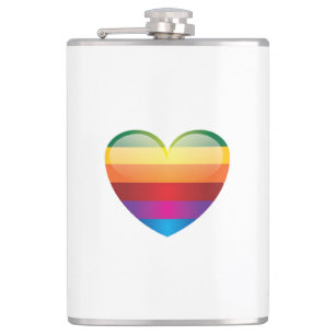 Rainbow Heart Heupfles