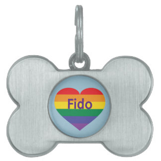 Rainbow Heart Huisdieren Naamplaatje