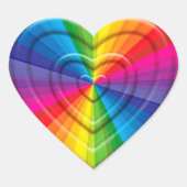 Rainbow Heart, in reliëf Hart Sticker (Voorkant)