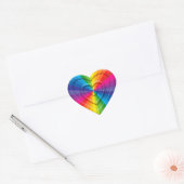 Rainbow Heart, in reliëf Hart Sticker (Envelop)