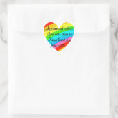 RAINBOW HEART JOHN 15:12 ONTWERP VIERKANTE STICKER (Tas)